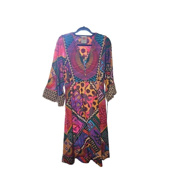 Farm Rio NWT Dotted Patch Scarf Midi Dress - Picture 4 of 4